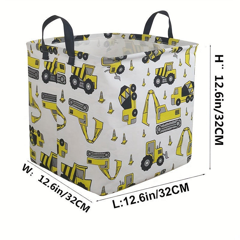 Foldable Canvas Laundry Basket with Waterproof Coating for Clothes and Toys, Large Storage