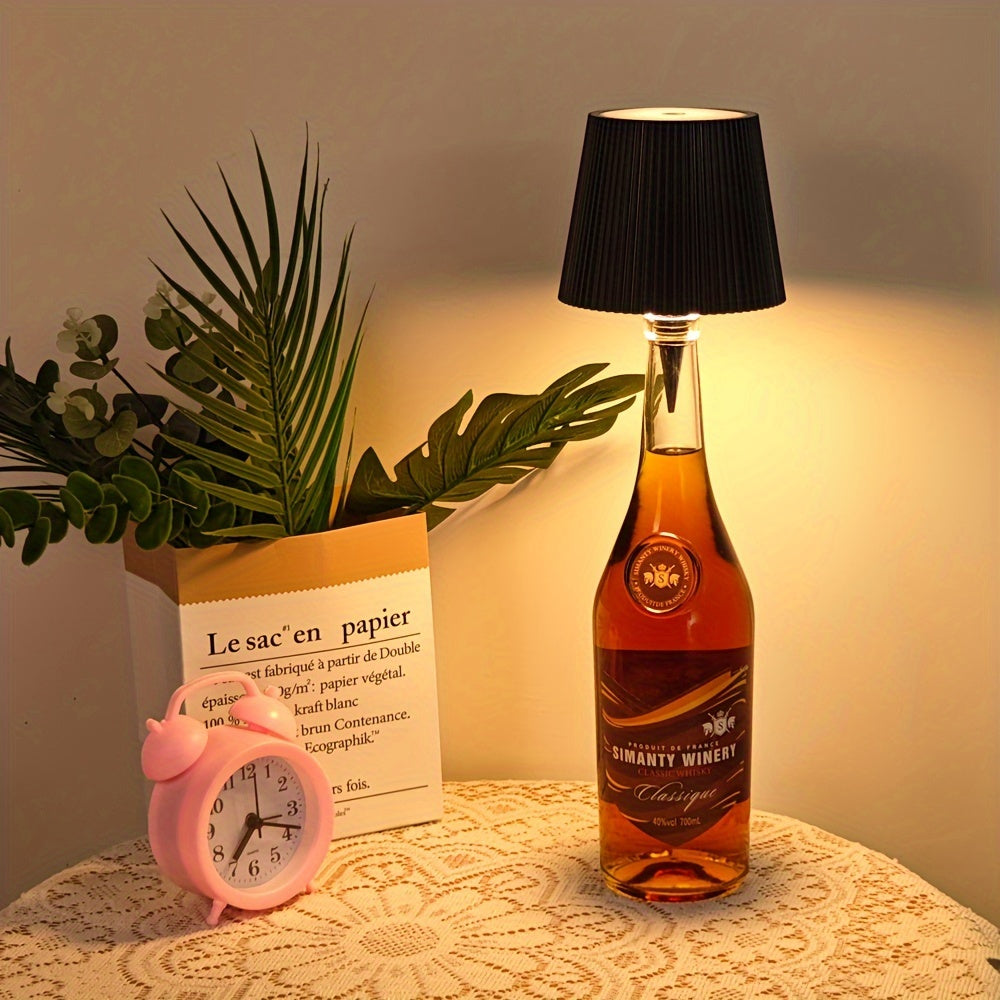 USB Rechargeable Metal Table Lamp with Touch Control 3-Color Dimmable Pagoda Shade