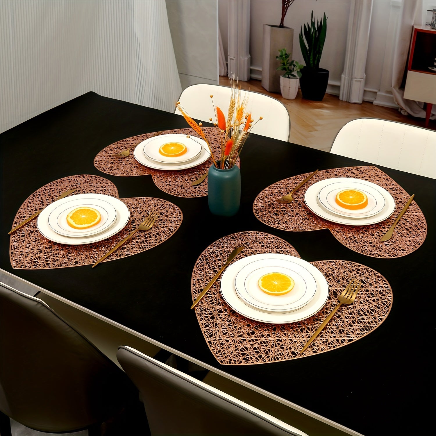 Valentine's Day Tableware Placemats for Restaurant and Hotel Dining Sets of 2 4 6 8 Heat Insulation Anti-Slip