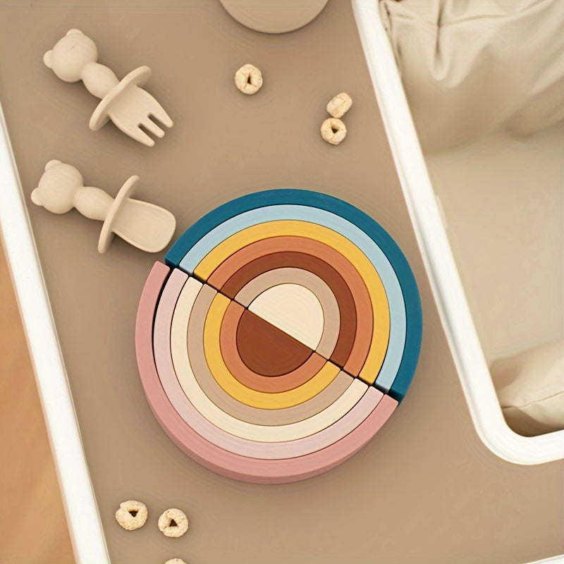 Яркая силиконовая игрушка-стеклянка для детей от 0 до 3 лет, нетоксичные nesting-блоки, веселая и образовательная идея для подарка