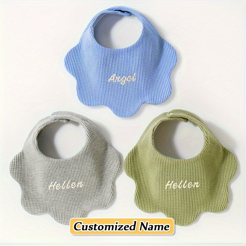 3 Pack Baby Bibs Cotton Soft Breathable Adjustable Snaps Gift
