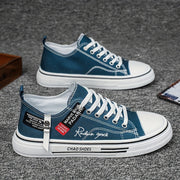 Men's Canvas Sneakers Low Top Casual Shoes for Outdoor Spring Summer