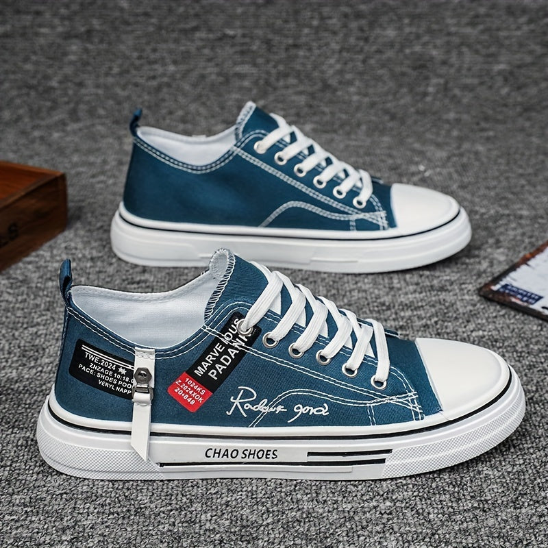 Men's Canvas Sneakers Low Top Casual Shoes for Outdoor Spring Summer