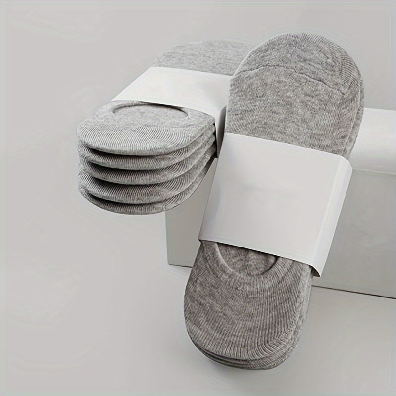 Men's Solid Color Ankle Socks 10 Pairs Lightweight Comfortable Polyester Spandex