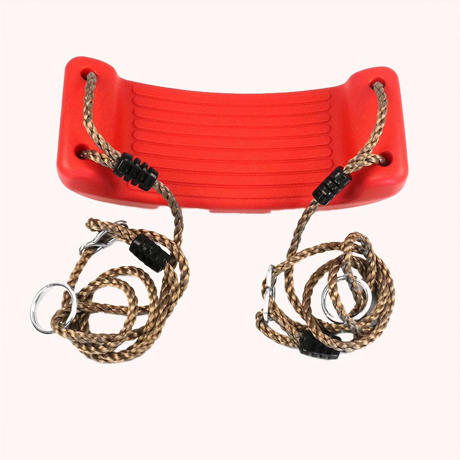 Adult Outdoor Plastic Swing Chair with Adjustable Soft Rope Red