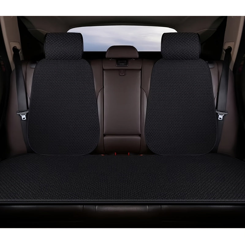 Conjunto de cojines para asiento de coche de lino transpirable, antideslizante, para todas las estaciones, universal