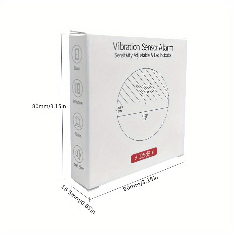 Vibration Alarm Sensor 125dB Glass Breakage Anti-theft Security Earthquake Warning Home Safety