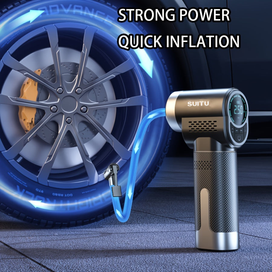 Digital Wireless Handheld Air Compressor Pump with LED Light and USB Battery Power for Car Motorcycle Bicycle Balls