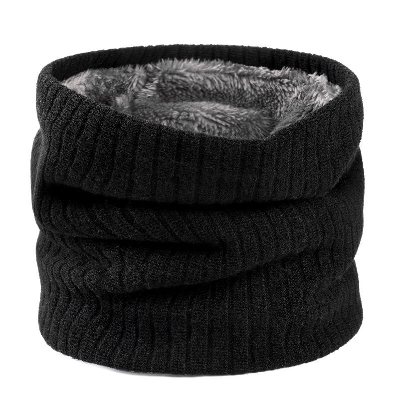 Thickened Solid Color Striped Neck Warmer for Men Winter Warm Accessory