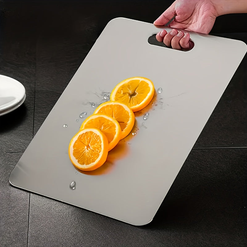 Stainless Steel Chopping Board for Fruits Vegetables Meat Portable Kitchen Accessory