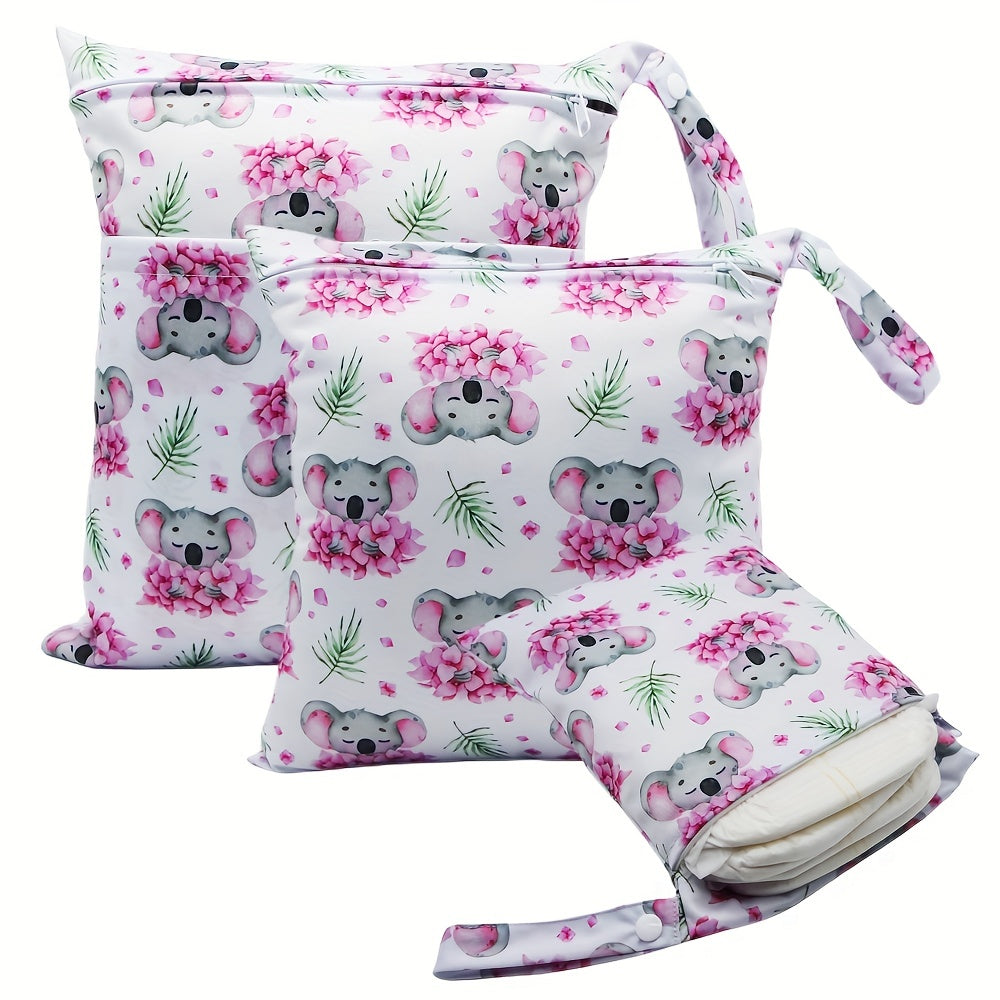 3-Pack Waterproof Diaper Bags for Beach Pool Gym Yoga Daycare with Dual Zippered Pockets