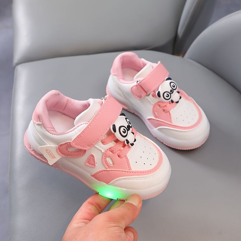 Kids Cartoon Sneakers with LED Lights for Boys and Girls Under 14 All-Season Casual Shoes