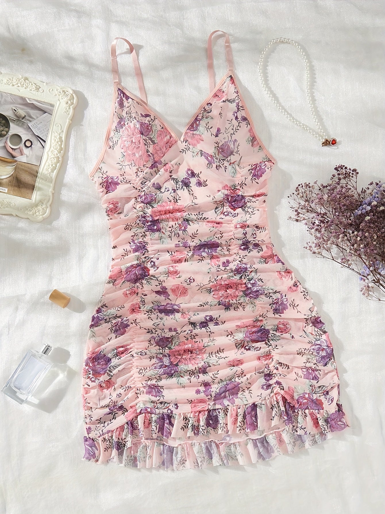 Women's Sexy Suspender Dress Pajamas Without Underwear