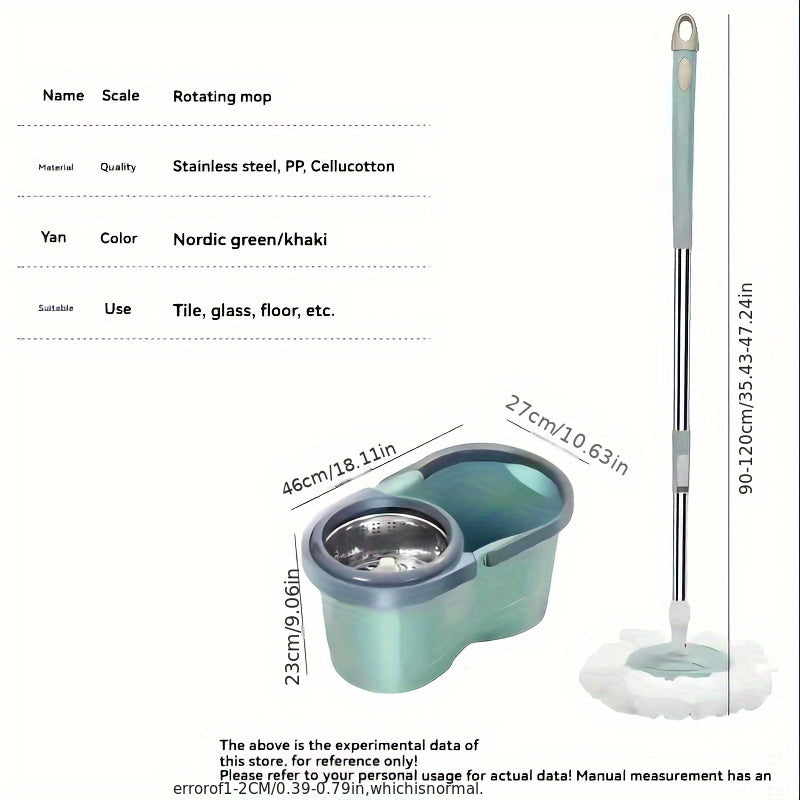 Ko'p funksiyali qo'lni bo'sh ushlab turadigan aylanuvchi mopu va chelak to'plami - turli xil pol yuzalarida nam yoki quruq tozalash uchun ideal - uy tozalash, maktab ta'minoti, dengiz sarguzashtlari va bayram mavsumi uchun ajoyib