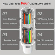 Joybos tomonidan o'z-o'zini tozalovchi tekis mopu tizimi - uy va ofis uchun chelak va mikrofiber pad bilan birga, turli joylar uchun mukammal, masalan, yashash xonasi, yotoqxona, hammom, oshxona va tashqi yuzalar (plastikdan tayyorlangan)