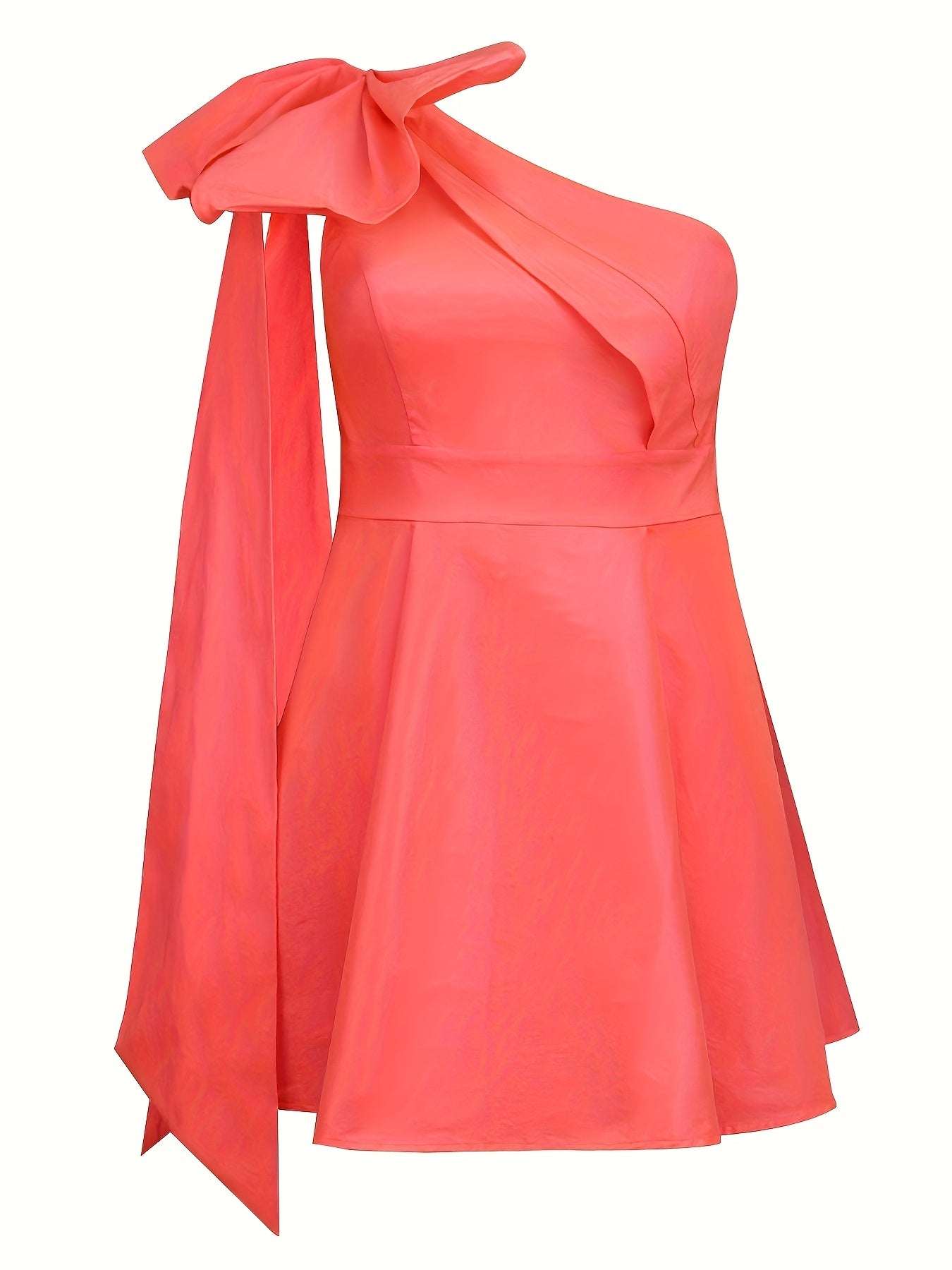 Vestido mini de mujer de talla grande con hombros descubiertos y línea A, color verde esmeralda sólido, sin mangas, vestido de fiesta