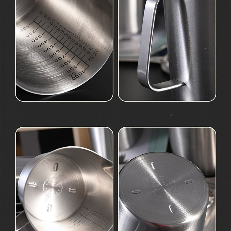Stainless Steel Measuring Cup with Scale for Baking and Kitchen Use