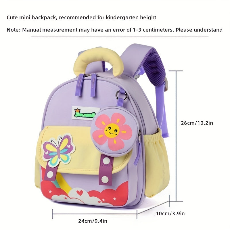 Kids Mini Backpack Cartoon Lightweight Durable Nylon Adjustable Straps for Going Out