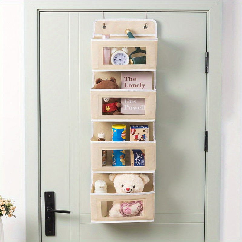 Wall Mounted Organizer Storage with 2 Metal Hooks for Wardrobe Closet Bathroom Kitchen