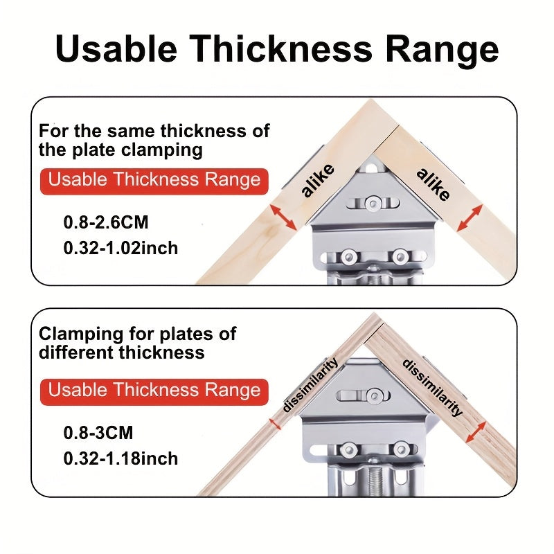 Burchakli vintli rostlash uchun sozlanadigan zanglamaydigan po'latdan yasalgan qisqichcha, apelsin tutqichli