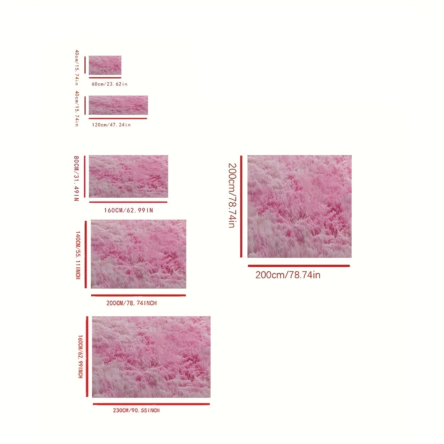 Extra Large Pink Fluffy Shag Rug for Bedroom Nursery or Living Room