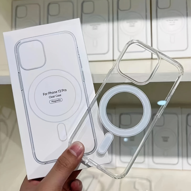 Clear Magnetic Phone Case for iPhone Wireless Charging Compatible with MagSafe