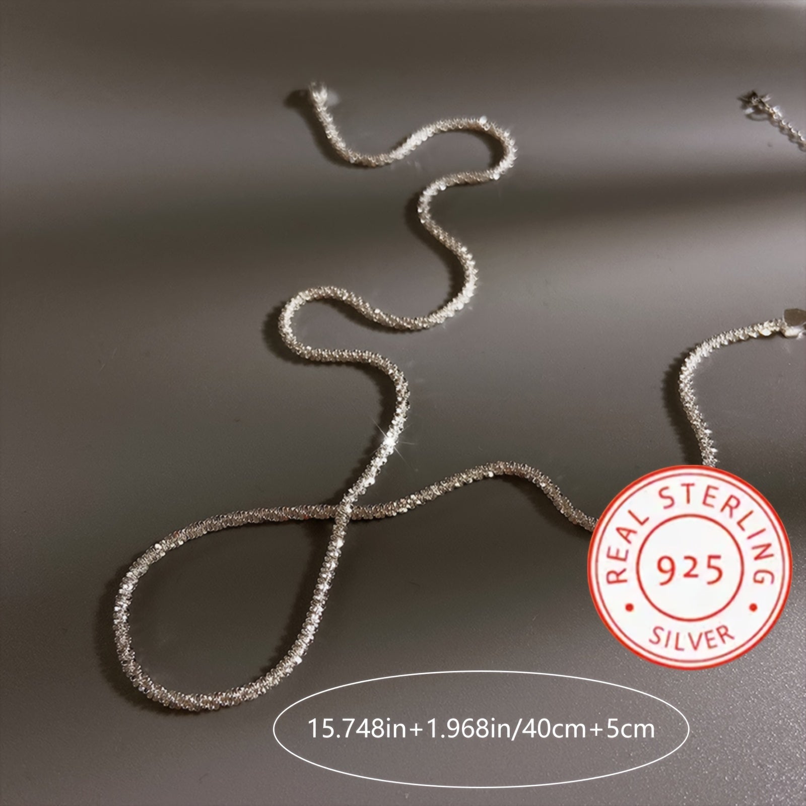 Sterling Silver Necklace Sparkle Jewelry for Weddings and Parties Lightweight Glamorous Design