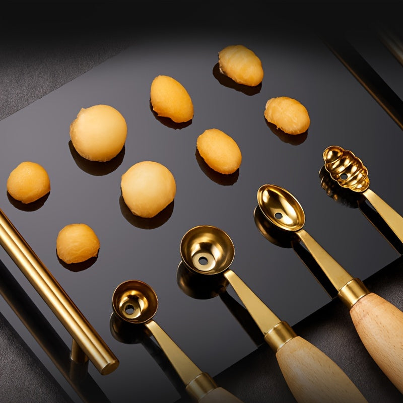 Set of 7 Stainless Steel Paring Knives with Fruit Baller Scoop and Ice Cream Spoon
