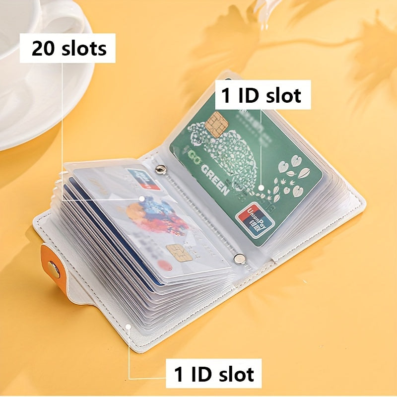 Sintetik charmli ayollar uchun hamyon, bir nechta karta joylari, tugmachali yopilish va yorqin atirgul dizayni bilan.