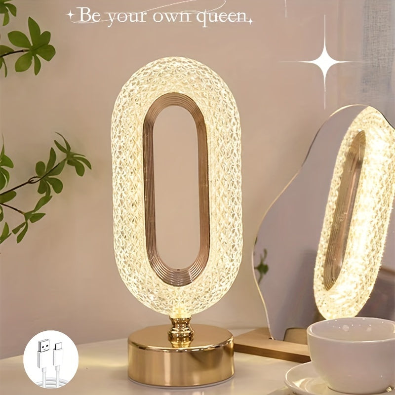 LED Desk Lamp with Touch Controls, Tri-Color Dimming, Rechargeable Night Light