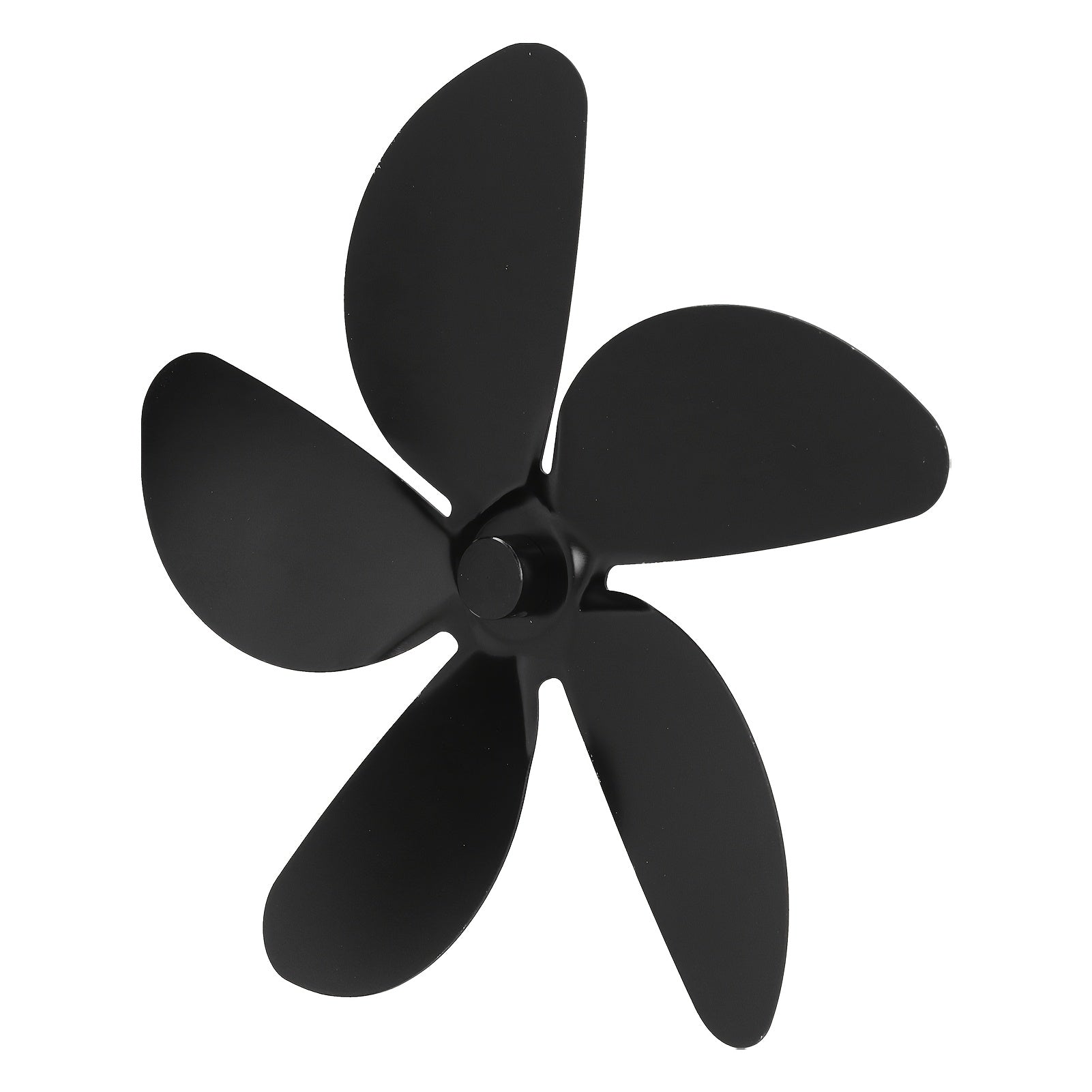Set of 5 Black Aluminum Alloy Blades for Fireplace Fan, Heat Distribution, Easy Install