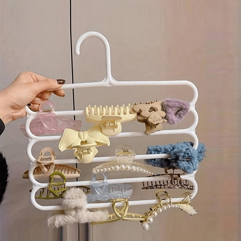 Organizador de pared para accesorios de cabello, joyas y relojes, plástico negro