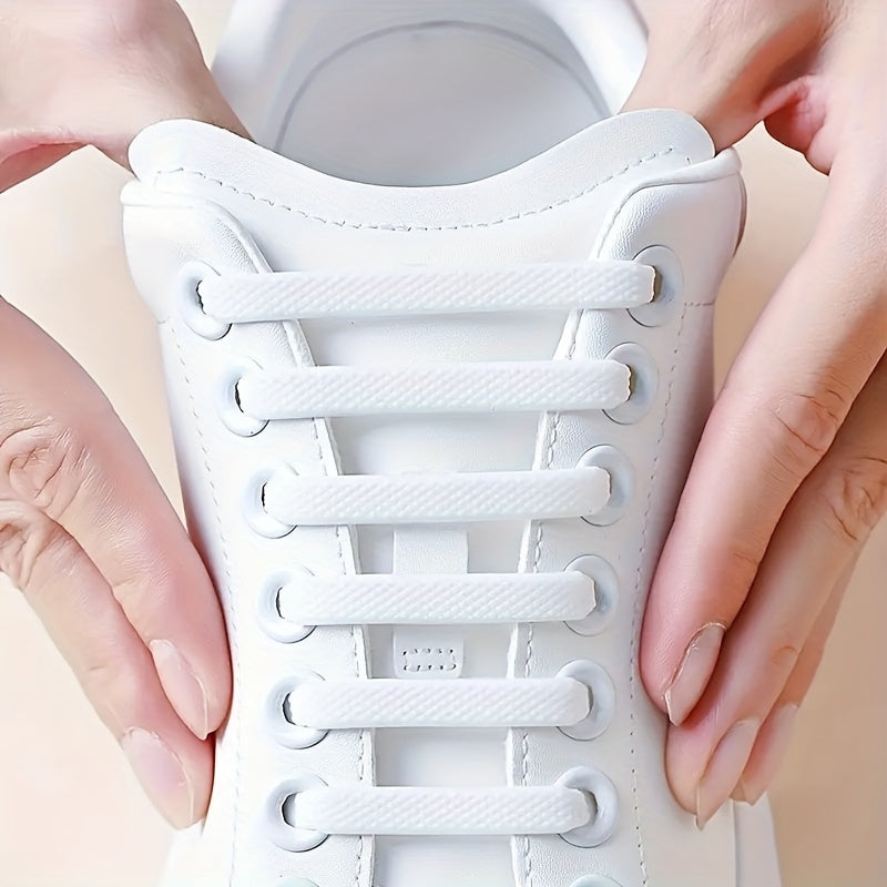 Unisex Elastic No-Tie Shoelaces for Sneakers Canvas Shoes 16 Pieces