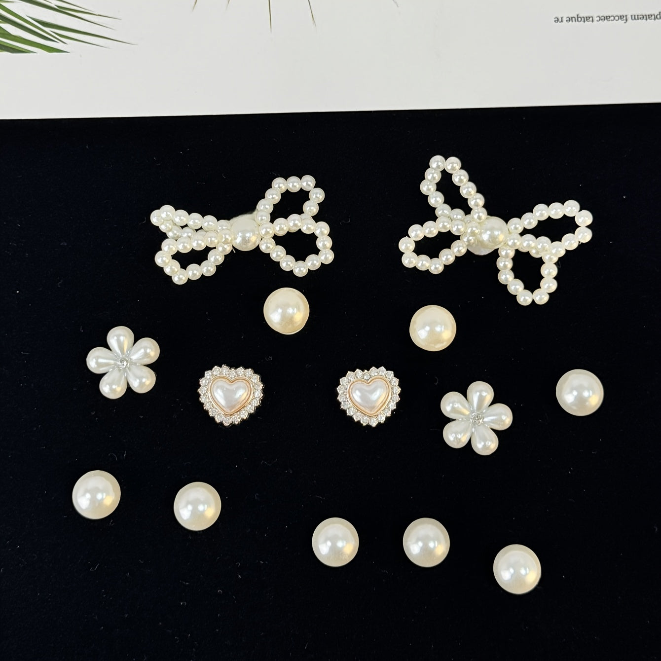 14pcs Pearl Rhinestone Shoe Charms Set Removable Decorations for Clogs Sandals