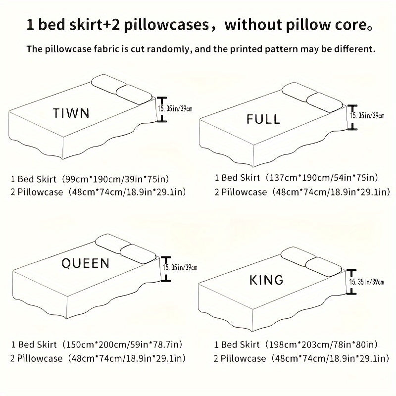 Элегантный 3-частный комплект на кровать с двойным кружевом - включает 1 накидку на кровать и 2 наволочки, однотонного цвета. Нескользящий и идеально подходящий для всех сезонов, этот комплект можно стирать в машинке для легкого ухода.