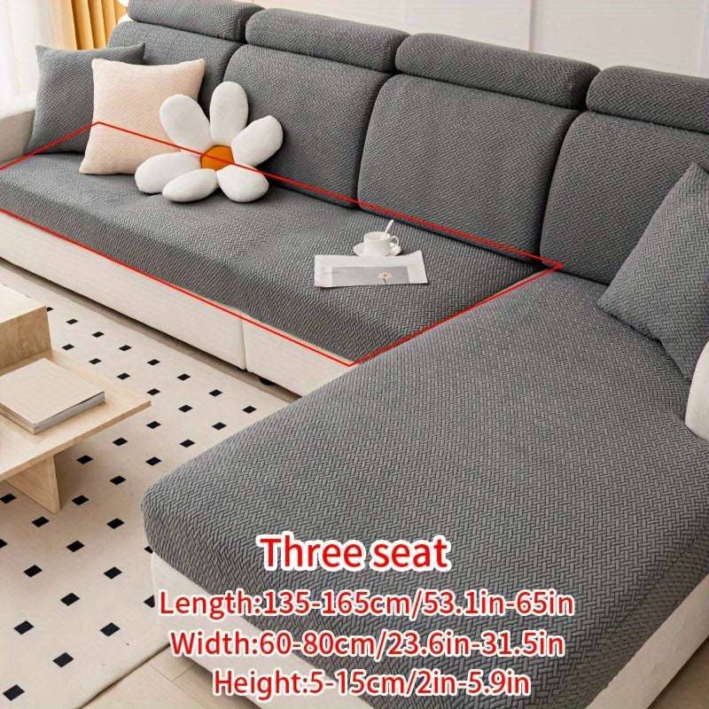 Современный жаккардовый чехол для дивана, изготовленный из прочного полиэстера и спандекса, не скользит, подходит для домашних животных, легкий в уходе, подходит для кресел и секционных диванов.