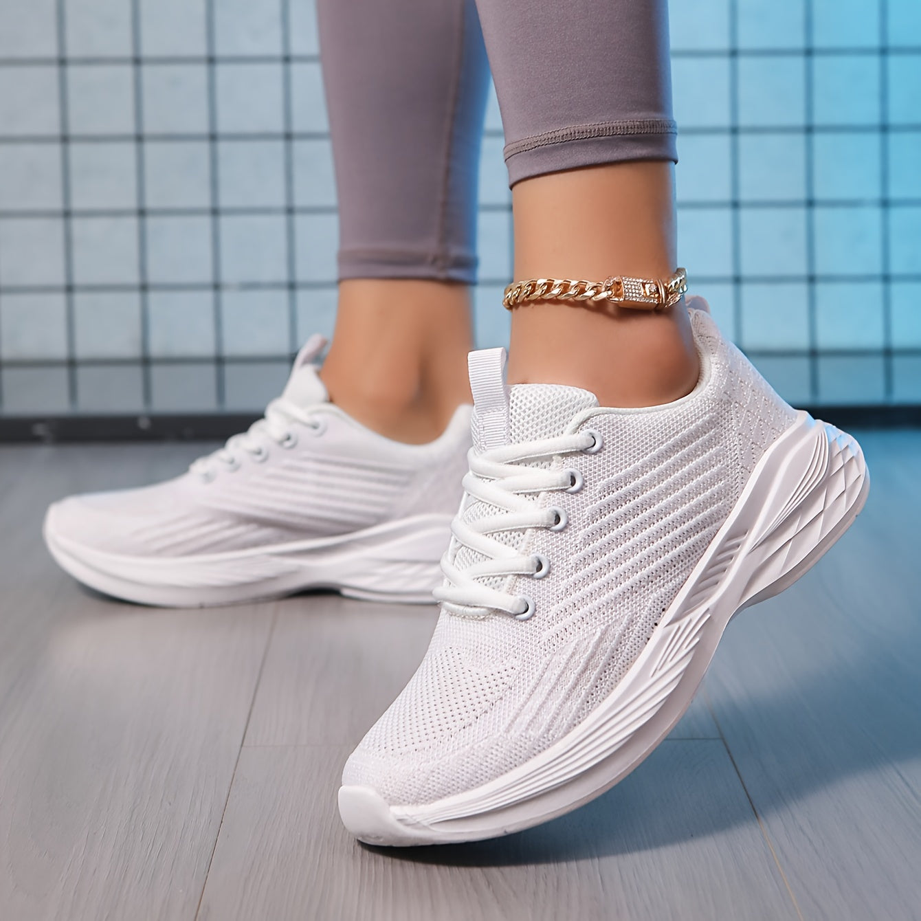 Zapatillas transpirables de mujer, casuales, de lona, con cordones, para exteriores, ligeras, de caña baja, deportivas