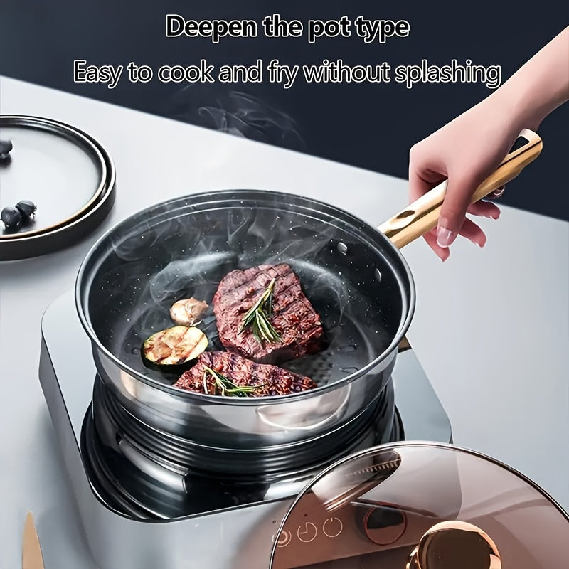 Stainless Steel Cookware Set 12 Pieces Non-Stick Brushed Finish Kitchen Pots Pans