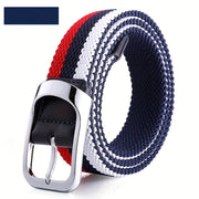 Unisex Stretchy Woven Golf Belt Athletic Rubber Panel Flexible Fit Sports Accessory
