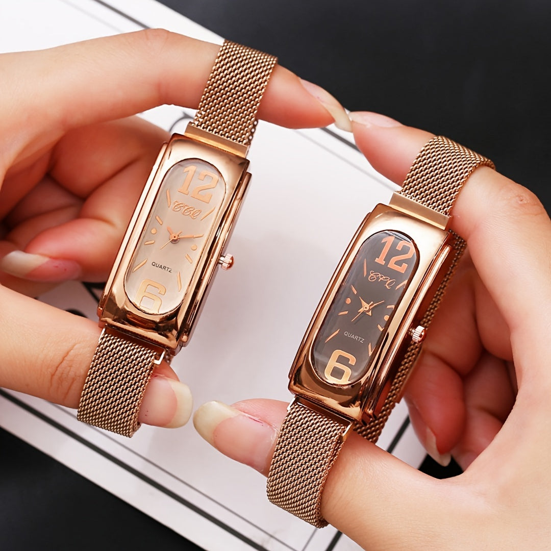 Women's Casual Square Quartz Wrist Watch with Alloy Band and Numerical Dial