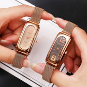Women's Casual Square Quartz Wrist Watch with Alloy Band and Numerical Dial
