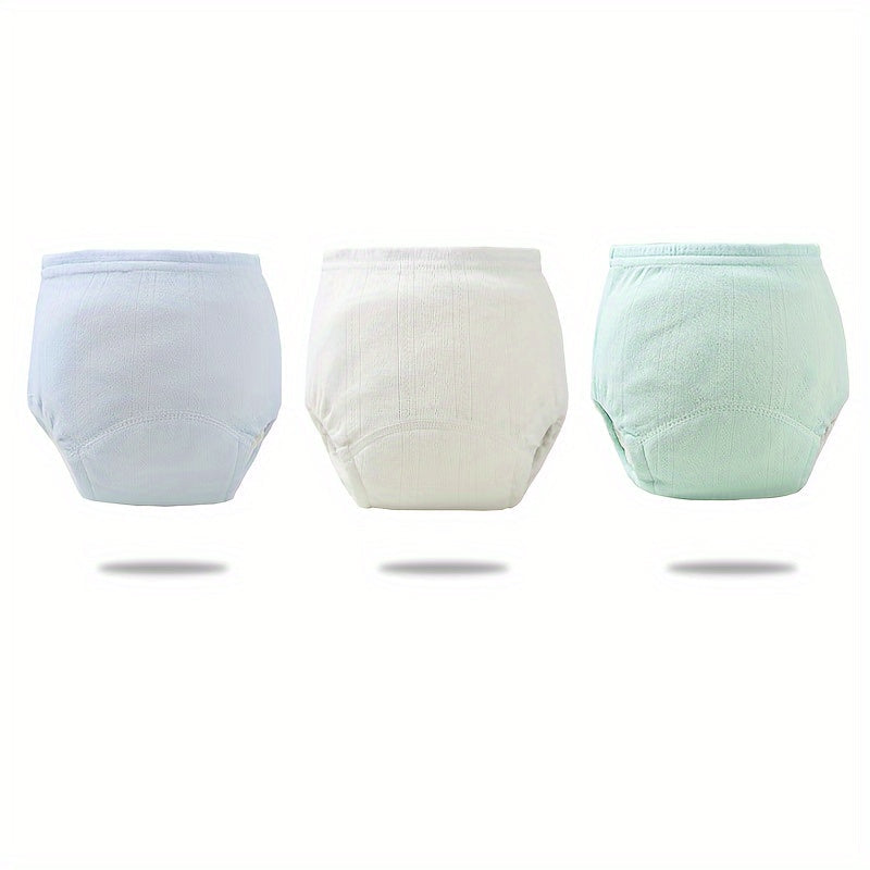Set of 3 Cotton Cloth Diapers for Babies 0-3 Years Washable Leakproof Training Pants