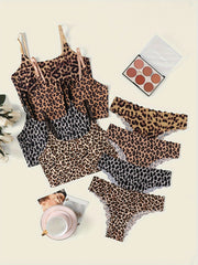 Leopard Print 4-Piece Set for Women with Comfortable Fabric