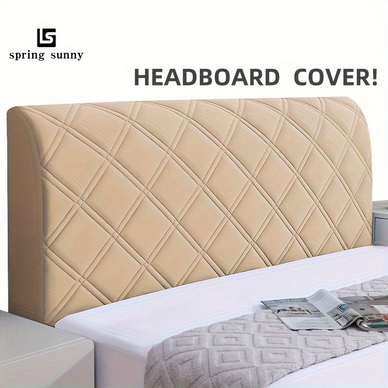 Quilted Headboard Cover Dustproof Soft Plush Full Size Bed Protector