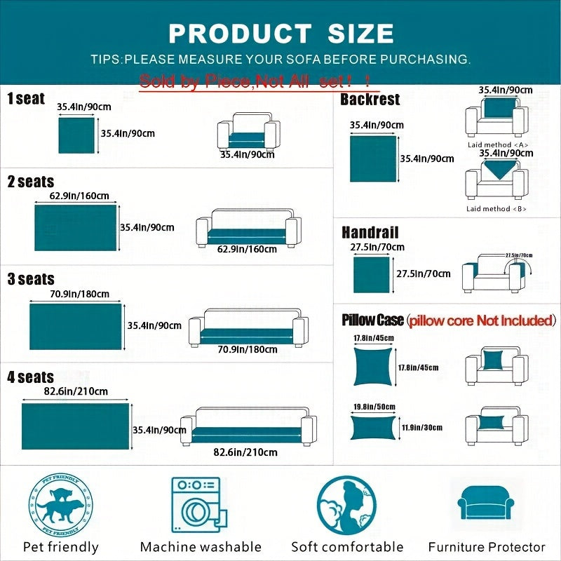 Hayvonli tikuv bilan plush shearling divan qoplamasi - Barcha divan o'lchamlari uchun qulay, sirpanmaydigan himoya - Yotoqxona, yashash xonasi, ofis uchun yumshoq bezak.