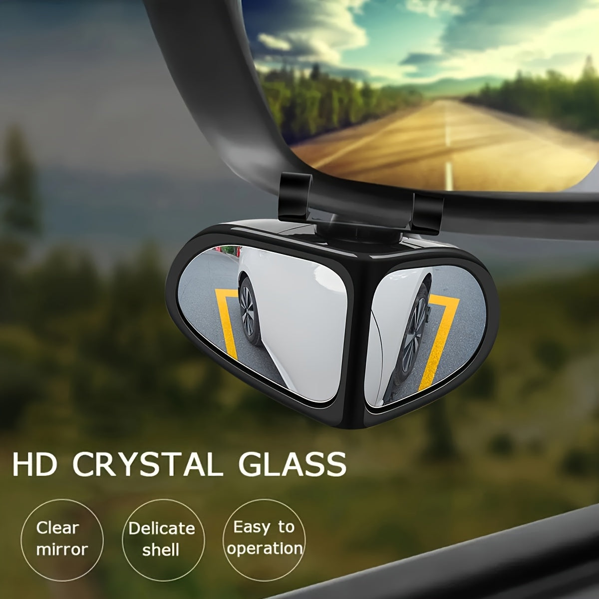 2-Pack Adjustable Blind Spot Mirrors for Cars SUVs Trucks Wide Angle HD Clear Glass