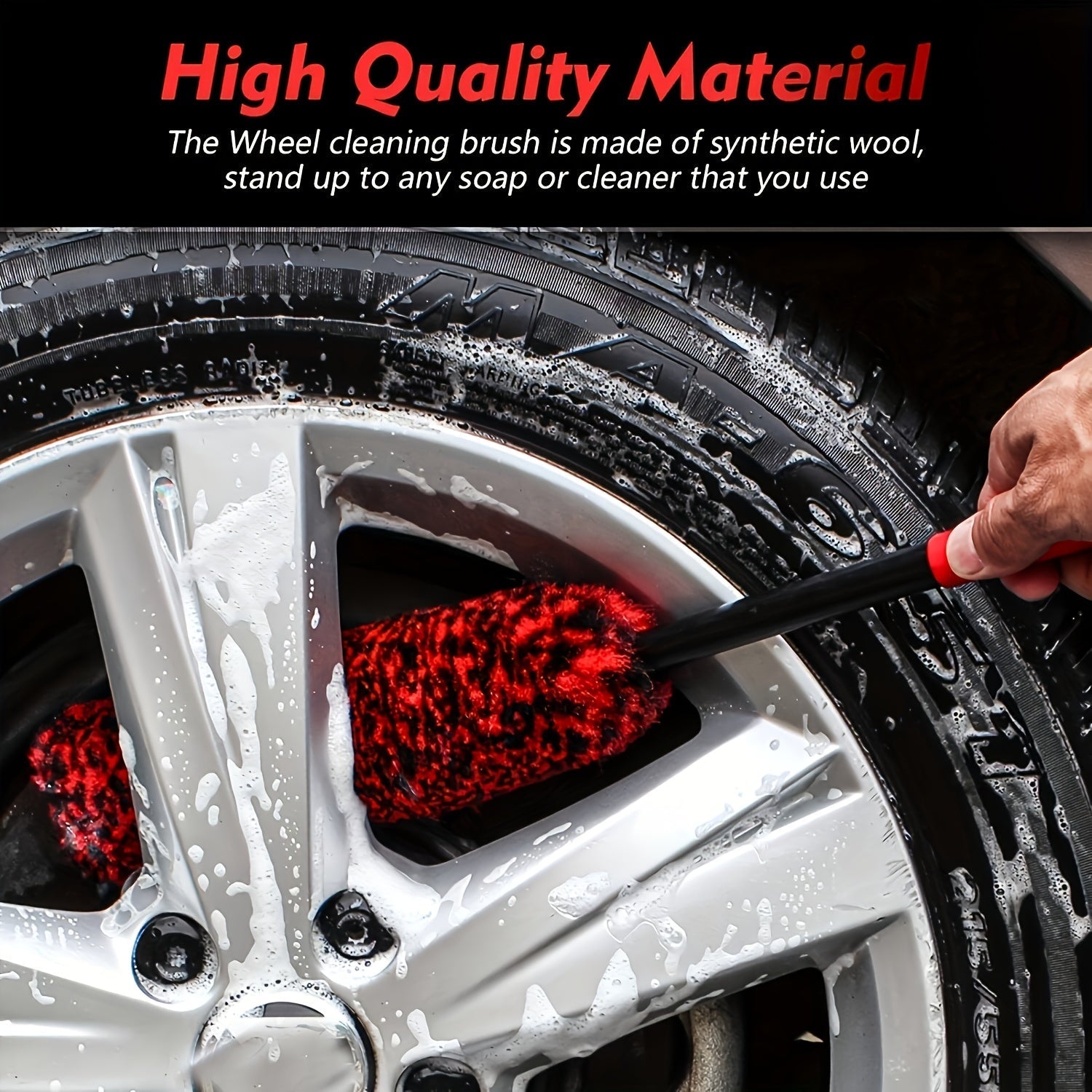 Yumshoq Tishli Moslashuvchan Avtomobil G'ildirak Tozalash Cho'tkasi - Oson Shina va Rim Tozalash uchun - Mustahkam Plastik Tutqich, Tashqi Tozalash uchun Ideal