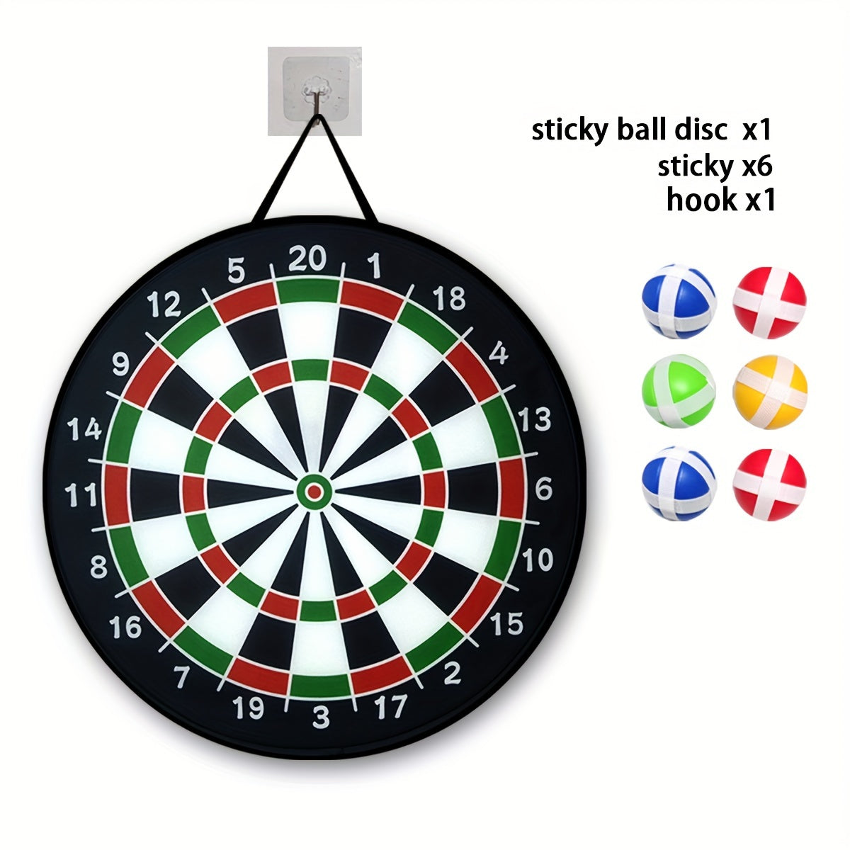 Uy ichida va tashqarida tanani rivojlantirish uchun 12 ta yopishqoq top bilan dart o'yini to'plami, 3 yoshdan katta uchun