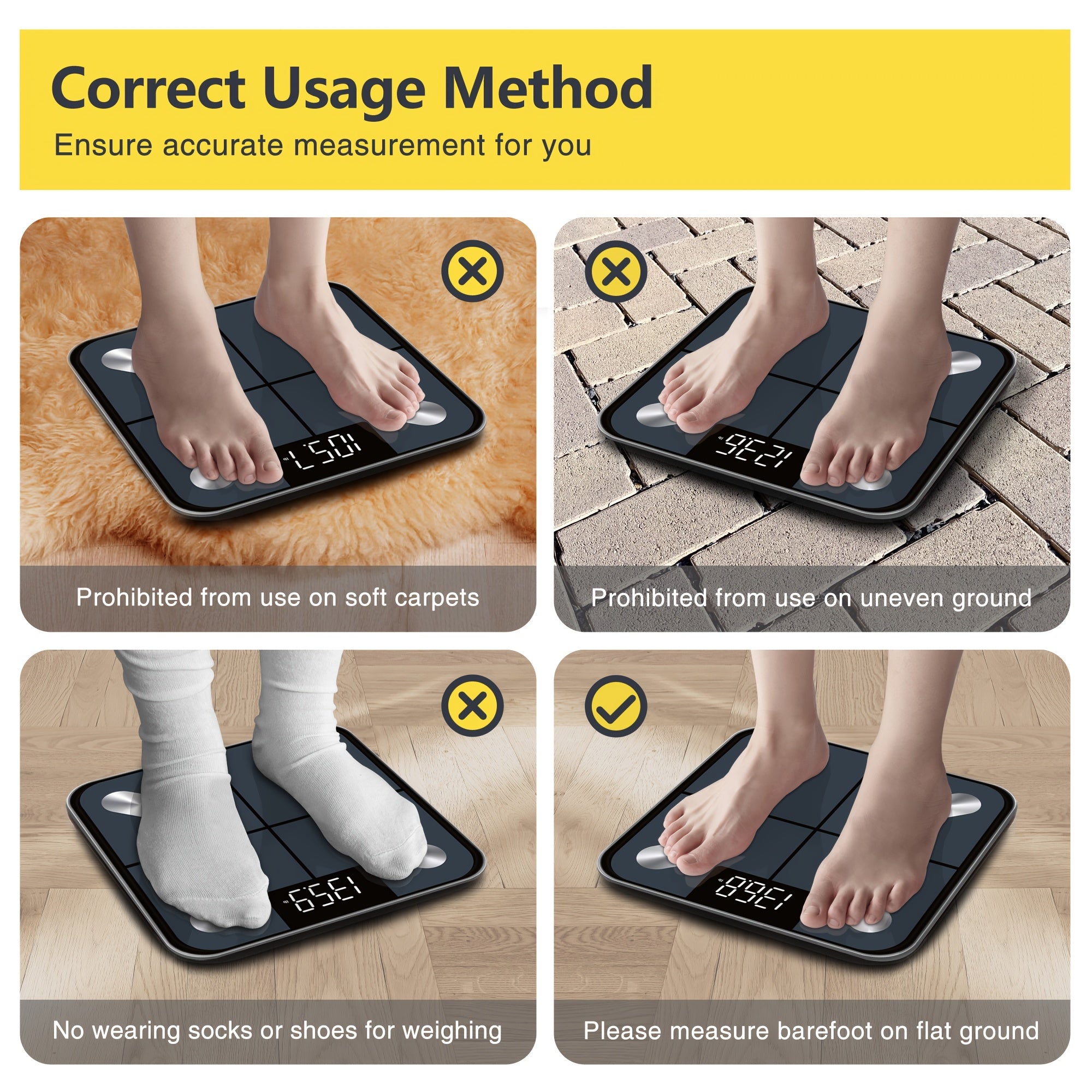 Wireless smart bathroom scale with LED display syncs with fitness apps and is battery powered