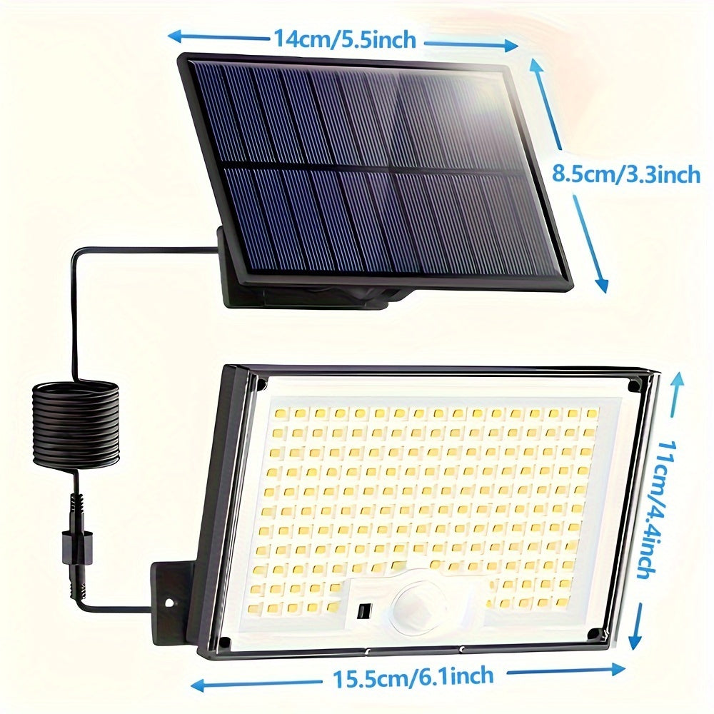 Solar Solar Floodlight with Motion Sensor Remote Control 172 LED Outdoor Wall Lamp